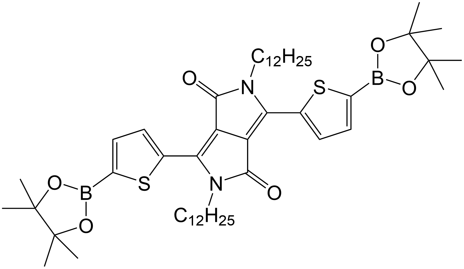 2,5-didodecyl-3,6-bis(5-(4,4,5,5-tetramethyl-1,3,2-dioxaborolan-2-yl)thiophen-2-yl)pyrrolo[3,4-c]pyrrole-1,4(2H,5H)-dione/